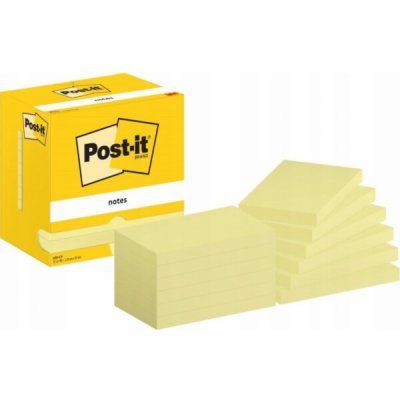 Post-It 3M POST-IT samolepicí podložka, 76x127mm, 12x100 karet, žlutá – Hledejceny.cz