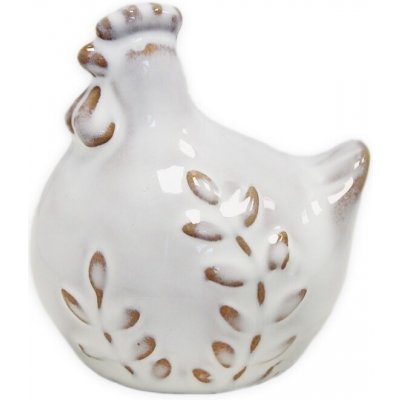 Slepice porcelán 8cm bílá – Zboží Mobilmania