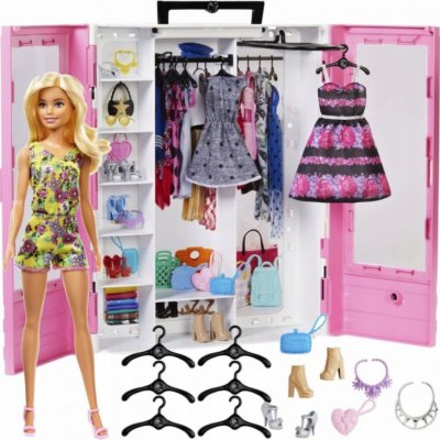 Mattel Barbie Šatní skříň s panenkou a příslušenstvím GBK12 – Zboží Mobilmania