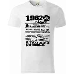 1982 v kostce triko z organické bavlny bílá