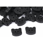 Výprodej - Dřevěný dekorační knoflík kočka - černá 50ks Varianta: 2 černá, Balení: 50 ks – Zboží Dáma