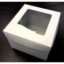 Dortisimo Dortová krabice bílá čtvercová s okénkem (25 x 25 x 19,5 cm)