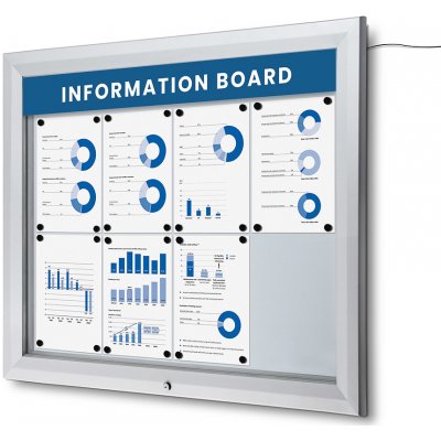 Jansen Display Venkovní vitrína typu T určená pro 8xA4, LED osvětlení, 1025 x 860 mm – Hledejceny.cz