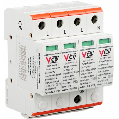 Svodič přepětí jiskřiště AC 4P 12,5kA B+C VCX – Zboží Mobilmania
