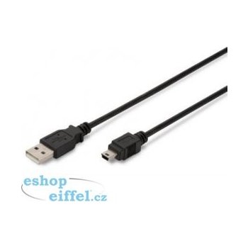 Assmann AK-300108-010-S USB A M (plug)/miniUSB B (5pin) M (plug), 1m, černý