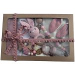 Doudou et Compagnie dárková sada pro miminko Slipper Gift Set Sage Green Lapin bačkůrky a zajíček na mazlení zelená 15 cm – Zbozi.Blesk.cz