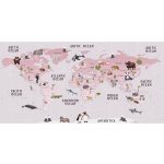 Ochranná podložka na stůl 90 x 45 cm mapa světa růžová – Zbozi.Blesk.cz