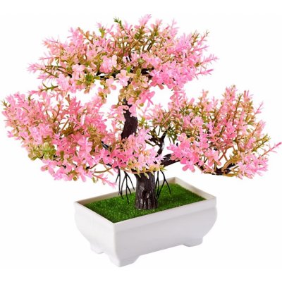 Die moderne Hausfrau Umělá kvetoucí bonsaj, růžové květy