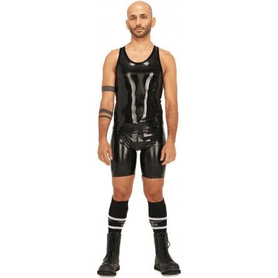 Gumové tílko Mister B Rubber Muscle Shirt černé S černé latexové tílko – Zbozi.Blesk.cz