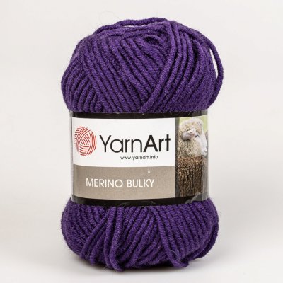 Pletací příze YarnArt MERINO BULKY 556 tmavě fialová, 100g/100m