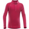 Dětské sportovní tričko dětský rolák Devold Duo Active junior Zip Neck raspberry