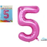 Balónek foliový č. 5 RŮŽOVÝ 43cm LUMA – Zboží Dáma