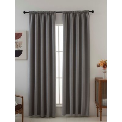 MKLuzkoviny.cz Blackout závěsy Ricardo šedohnědé - 140 x 250 cm (2ks) - řasící stuha – Zboží Mobilmania
