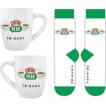 CurePink Dárkový set hrnek s ponožkami Friends Přátelé Central Perk hrnku velikost ponožek dámské EU 36 41 GP86924 300 ml – Zboží Dáma
