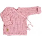 Baby Nellys Kojenecký svetřík rostoucí na zavazování na boku růžový – Zboží Dáma