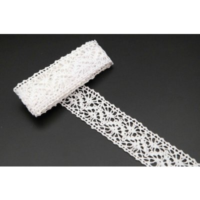 Paličkovaná krajka - vsadka - bílá - šířka 2,3 cm – Sleviste.cz