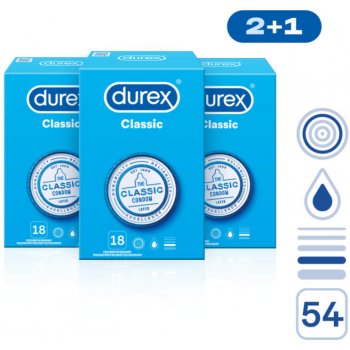 Durex Classic balíček 2+1 54ks