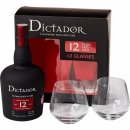 Rum Dictador 12y 40% 0,7 l (dárkové balení 2 sklenice)