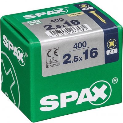 Spax Yellox Univerzální vrut, ø 2,5 × 16 mm, PZ1, zápustná hlava, 400 ks 4081020250167 – Hledejceny.cz