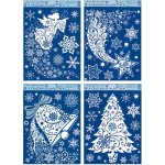 Anděl Okenní fólie s glitry Kometa, anděl, stromek 30 × 38 cm – Hledejceny.cz