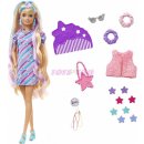 Panenky Barbie Barbie Totally Hair blondýnka v hvězdičkových šatech