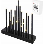 Emos 20 LED svícen černý 27,5 cm 3x AA vnitřní teplá bílá časovač DCAW04 – Sleviste.cz