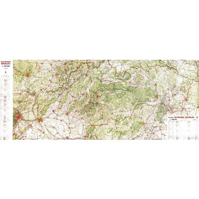 Slovenská republika velká - nástěnná mapa 210 x 90 cm, lamino + očka – Sleviste.cz