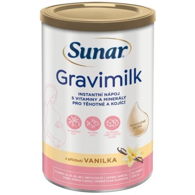 Sunar Gravimilk s příchutí vanilka pro těhotné a kojící ženy 450 g – Zbozi.Blesk.cz