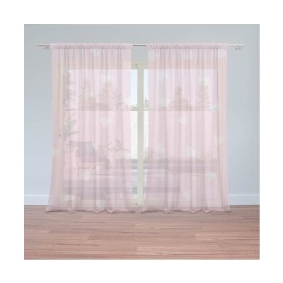 Sablio Záclony Růžová srdíčka: 2ks 150x250cm – Hledejceny.cz
