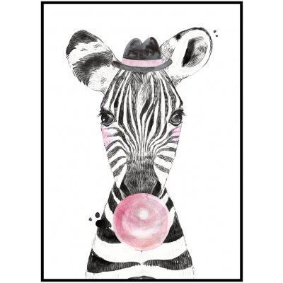 Plakát Zebra Rozměr plakátu: 30 x 40 cm, Varianta zebry: Zebra s bublinou