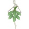 Brož Biju brož baletka s broušenými kamínky zelená 9001677