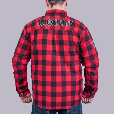 Black Heart flanelová zateplená košile Blood Hunter červená – Zboží Dáma