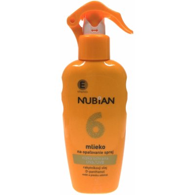 Nubian mléko na opalování spray SPF6 200 ml – Zboží Mobilmania
