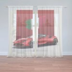 Sablio Záclony Ferrari Italská vlajka na červeném bloku: 2ks 150x250cm – Hledejceny.cz