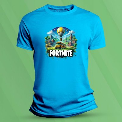 Sandratex dětské tričko s potiskem Fortnite autobus Azurová – Zbozi.Blesk.cz