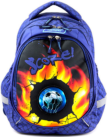 Target batoh s nápisem Score nalepovací míč na suchý zip modrá