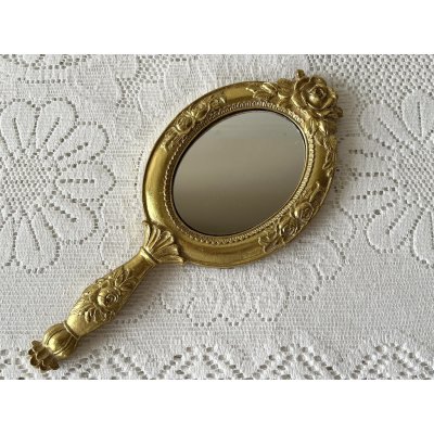Clayre & Eef zlaté antik příruční zrcátko s růžemi a patinou – Hledejceny.cz