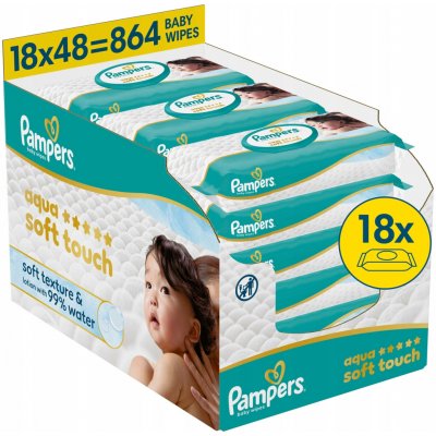 Pampers Aqua Soft Touch vlhčené ubrousky 12 x 48 ks – Sleviste.cz