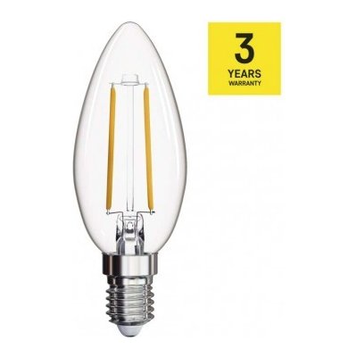 Emos LED žárovka Filament Candle 2W E14 teplá bílá – Zboží Mobilmania
