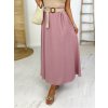 Dámská sukně Fashionweek maxi sukně s ozdobným pleteným páskem IT-SANOLIA růžovy