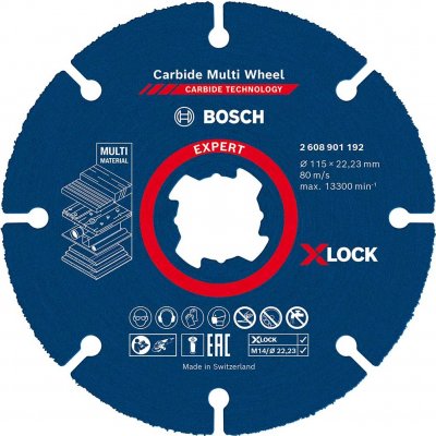 BOSCH Víceúčelové řezné kotouče EXPERT Carbide Multi Wheel X-LOCK 115 mm, 22,23 mm 2608901192 – Zboží Mobilmania