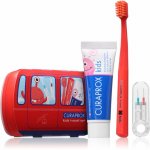 CURAPROX Kids travel set modrý 1x zubní kartáček, 2x mezizubní kartáček CPS, 1x zubní pasta máta 6+ 10 ml, 1x nálepka – Zbozi.Blesk.cz