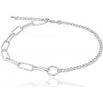 Minet Stříbrný řetízek na kotník v italském stylu JMAS0177SB24 – Zboží Dáma