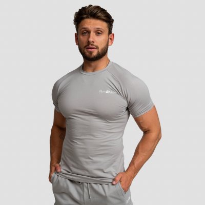 GymBeam tričko Fitted TRN Grey šedá