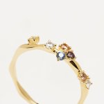 PDPaola Půvabný pozlacený prsten se zirkony Five Gold AN01 210 – Zboží Mobilmania