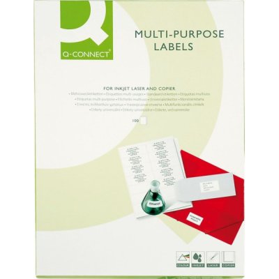 Q-CONNECT etikety univerzální 48,5x25,4mm, A4, 100 archů – Sleviste.cz
