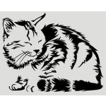 Merci-shop. Samolepka kočka A 30 cm x 24 cm – Zboží Mobilmania
