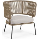 Kave Home Nadin Béžové pletené zahradní křeslo – Sleviste.cz