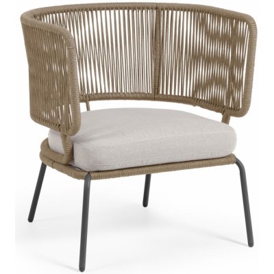 Kave Home Nadin Béžové pletené zahradní křeslo – Sleviste.cz