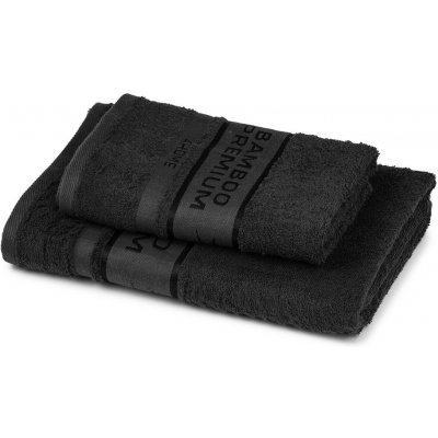 4Home Sada Bamboo Premium osuška a ručník černá 70 x 140 cm 50 x 100 cm